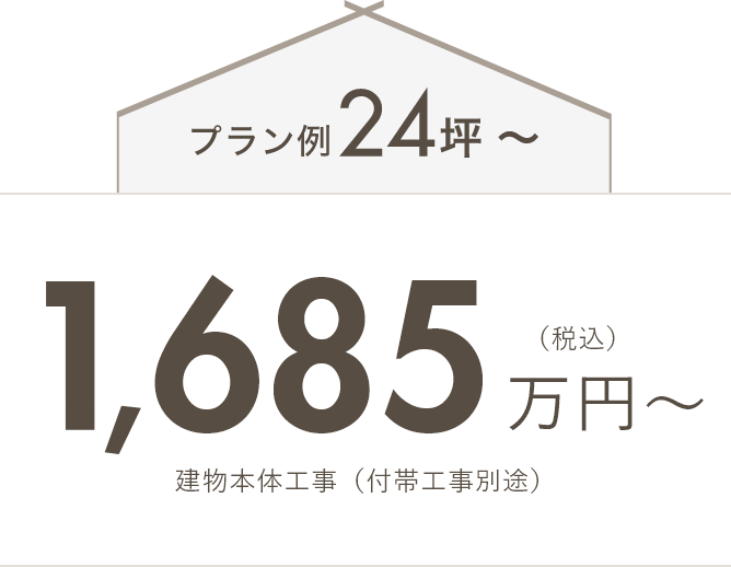 プラン例24坪〜 1655万円〜